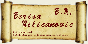 Beriša Milicanović vizit kartica